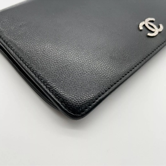 Authentic Chanel Caviar Black Brilliant Coco Long Wallet W/Box - Picture 6 of 16